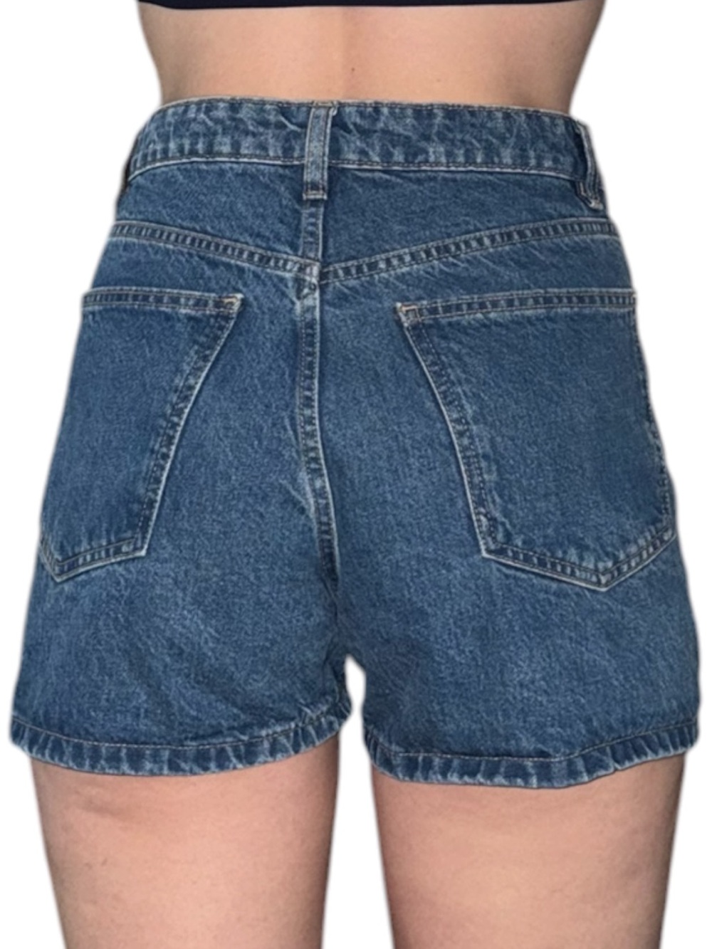 Criss Cross High-Rise Denim Shorts - Picture 3 of 10